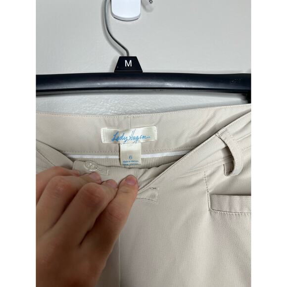 Lady Hagen Light Tan Khaki Straight Leg Womens Light Weight Golf Pants Sz 6 - Picture 4 of 5